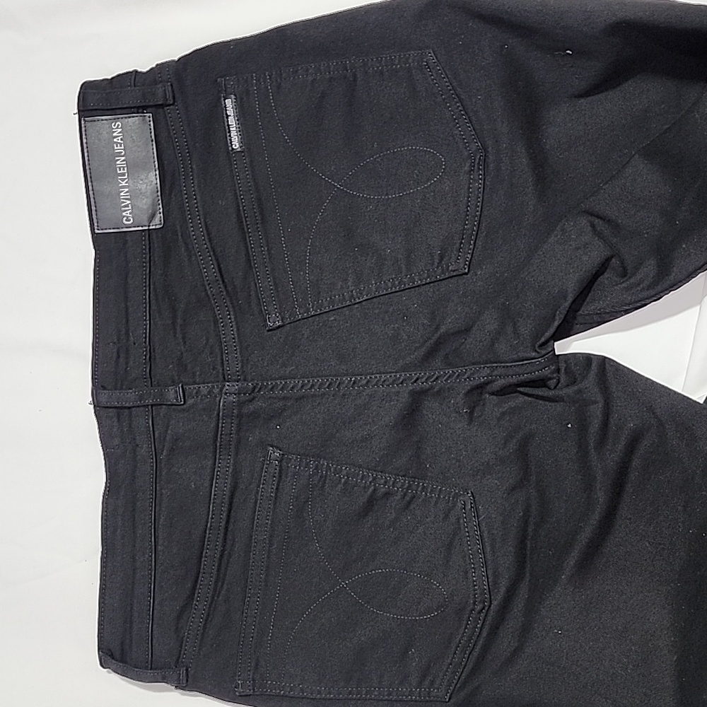 CALVIN KLEIN JEANS MENS DENIM BLACK SLIM JEANS W32 X L30 - Picture 8 of 16